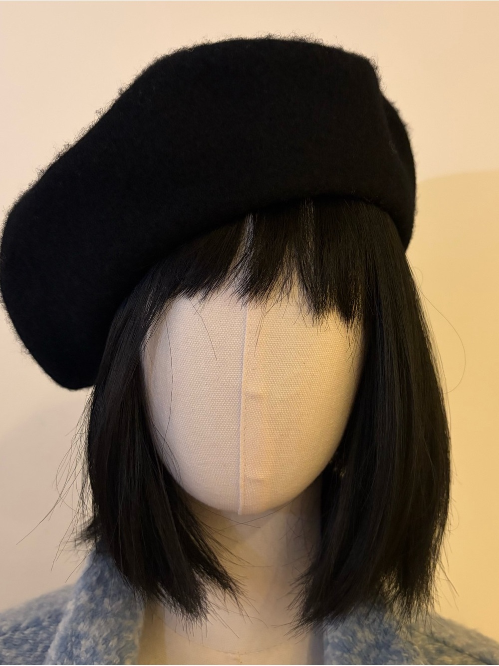 ⁠NWT H&M Black 100% Wool Beret Hat Classic French Style OS⁠